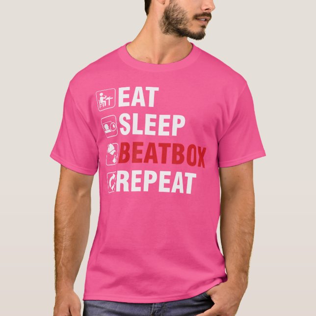 Essen Sleep Beatbox Getto Hiphop Beatboxer Rap Art T-Shirt (Vorderseite)