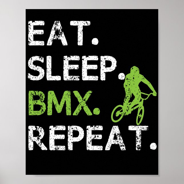 Essen Sleep BMX Freestyle Cycling Sarcasm Poster (Vorne)