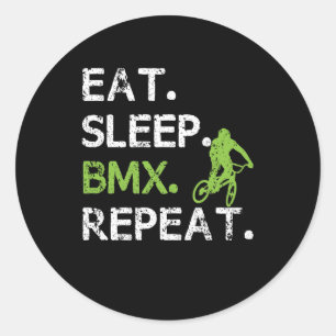Essen Sleep BMX Freestyle Cycling Sarcasm Runder Aufkleber