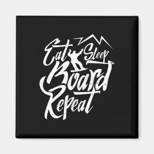 Essen Sleep Board Wiederholung Snowboarder Snowboa Magnet