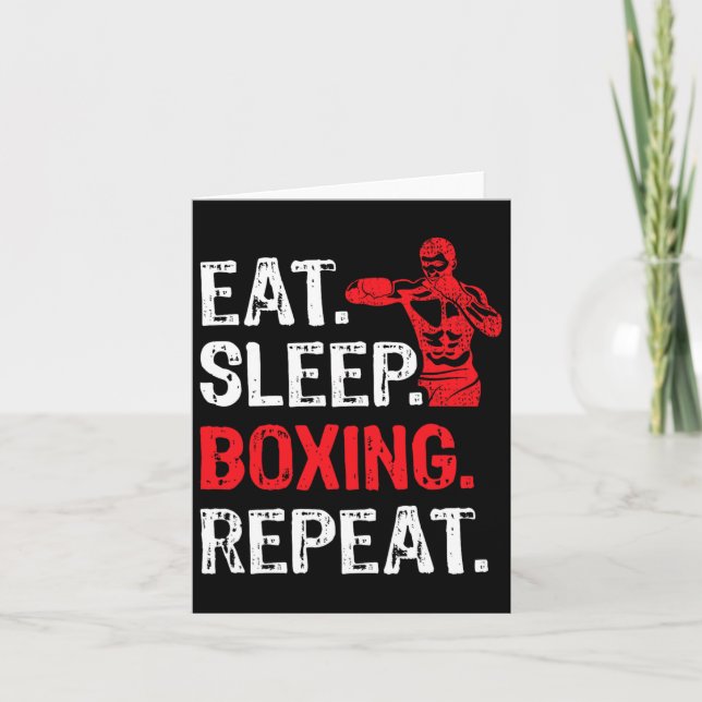 Essen Sleep Boxing Wiederholen Boxing Player Funny Karte (Vorderseite)