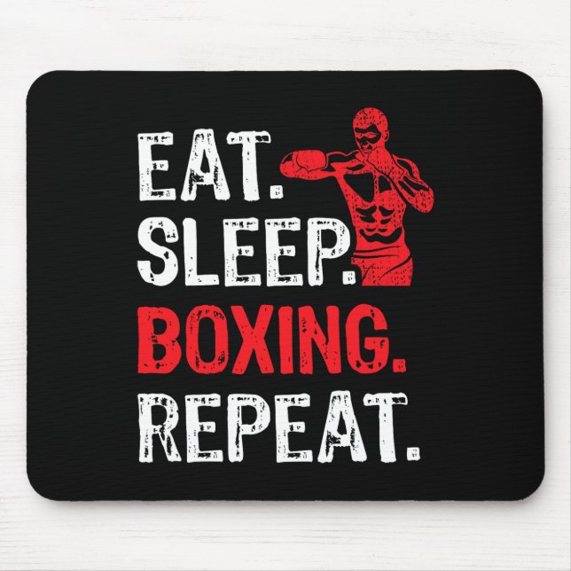 Essen Sleep Boxing Wiederholen Boxing Player Funny Mousepad (Vorne)