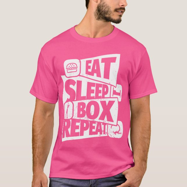 Essen Sleep Boxing Wiederholen lustige Boxgeschenk T-Shirt (Vorderseite)
