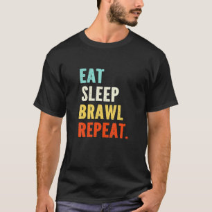 Essen Sleep Brawl Wiederholen Gamer T Shirt