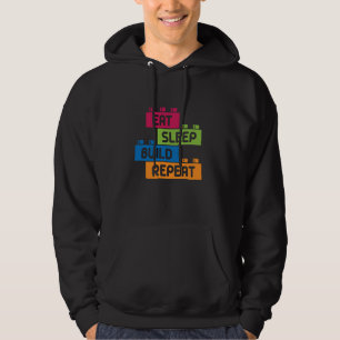 Essen Sleep Build Wiederholung Gebäude Blockbricks Hoodie