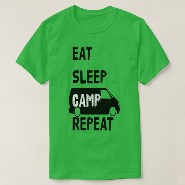 ESSEN SLEEP CAMP REPEAT T4 schwarz T-Shirt (Design vorne)