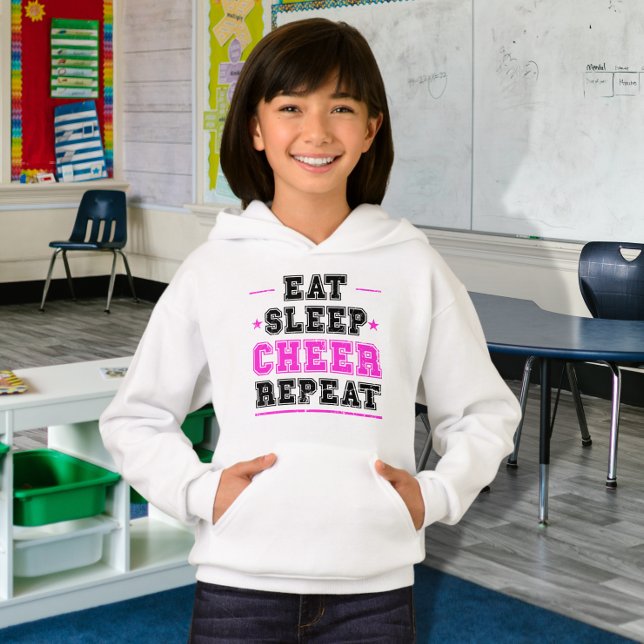 Essen Sleep Cheer Wiederholen Cheerleader T - Shir Hoodie (Von Creator hochgeladen)