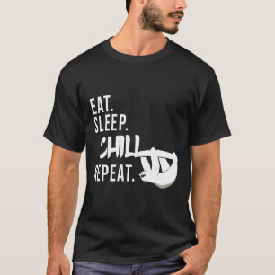 Essen Sleep Chill Wiederholung Kühlschlange Silhou T-Shirt