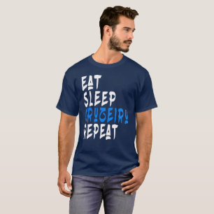 Essen Sleep Cruzeiro Wiederholung Fußball T-Shirt
