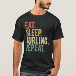 Essen Sleep Curling Wiederholung Retro 70er 80er C T-Shirt