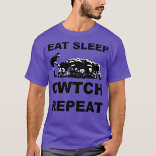 Essen Sleep Cwtch Wiederholung Welsh Rugby Spaß T-Shirt