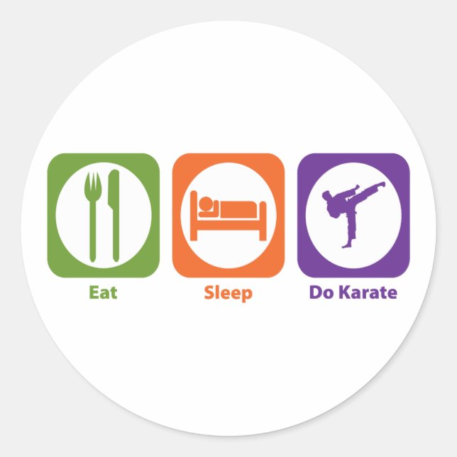 Essen Sleep Do Karate Runder Aufkleber (Vorderseite)