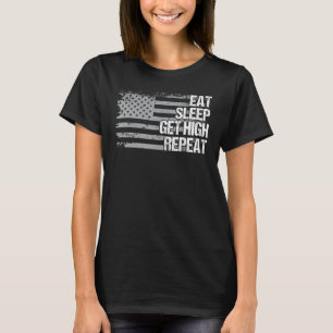 Essen Sleep erhalten hohe Wiederholung US Flag Män T-Shirt