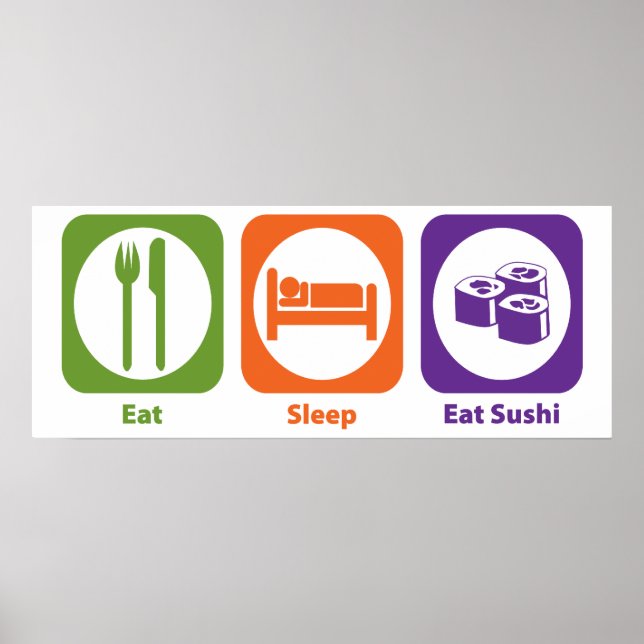 Essen Sleep essen Sushi Poster (Vorne)