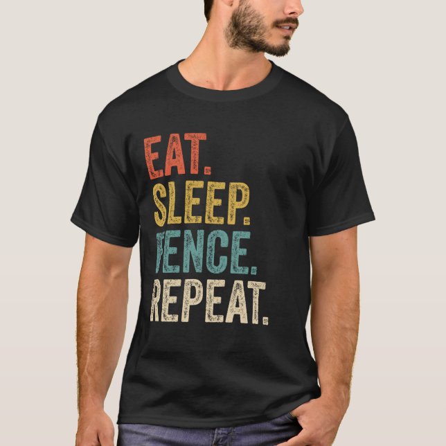 Essen Sleep Fence Wiederholungszaun T-Shirt (Vorderseite)