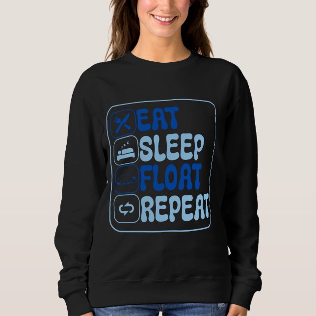 Essen Sleep Float Repeat Manatees Lover Oceanograp Sweatshirt (Vorderseite)