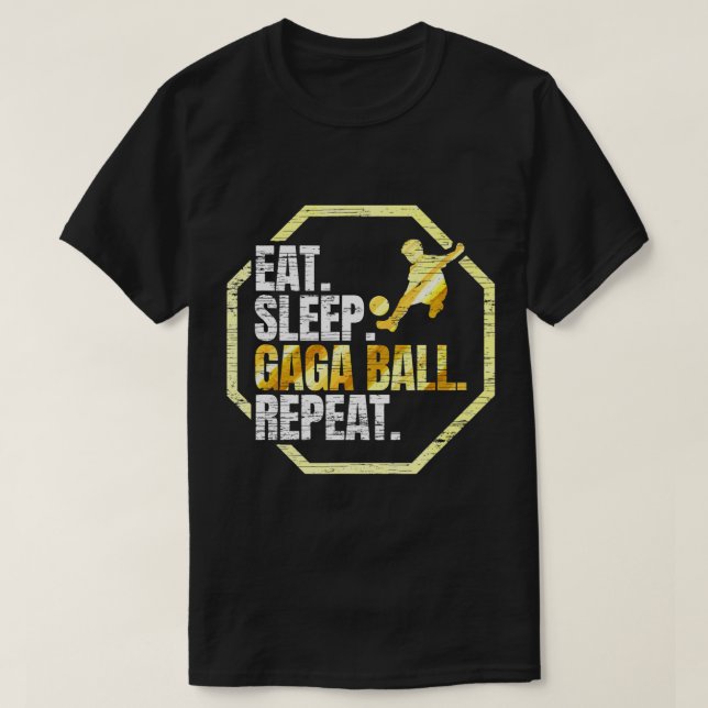 Essen Sleep Gaga Ball wiederholen T-Shirt (Design vorne)