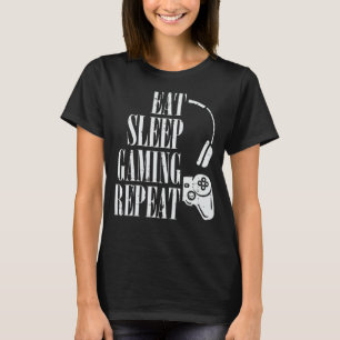 Essen Sleep Gaming Wiederholen Funny Gamer Boys Ki T-Shirt
