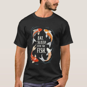 Essen Sleep Gefüttert Koi Carp Fisch T-Shirt Japan