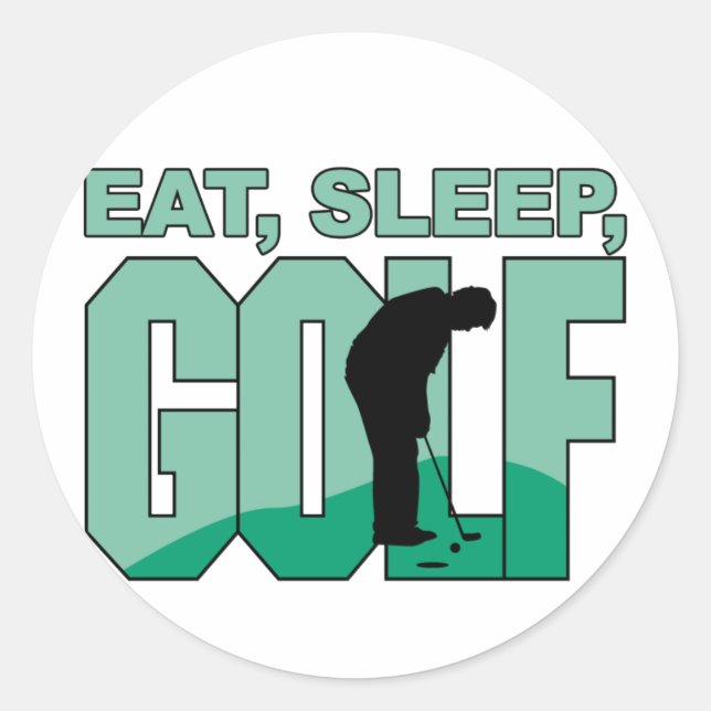 Essen Sleep Golf Runder Aufkleber (Vorderseite)