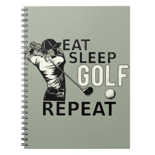 Essen Sleep Golf Wiederholen Funny Gift für Golfer Notizblock