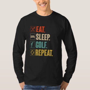 Essen Sleep Golf Wiederholen Sie Vintages Golfspie T-Shirt