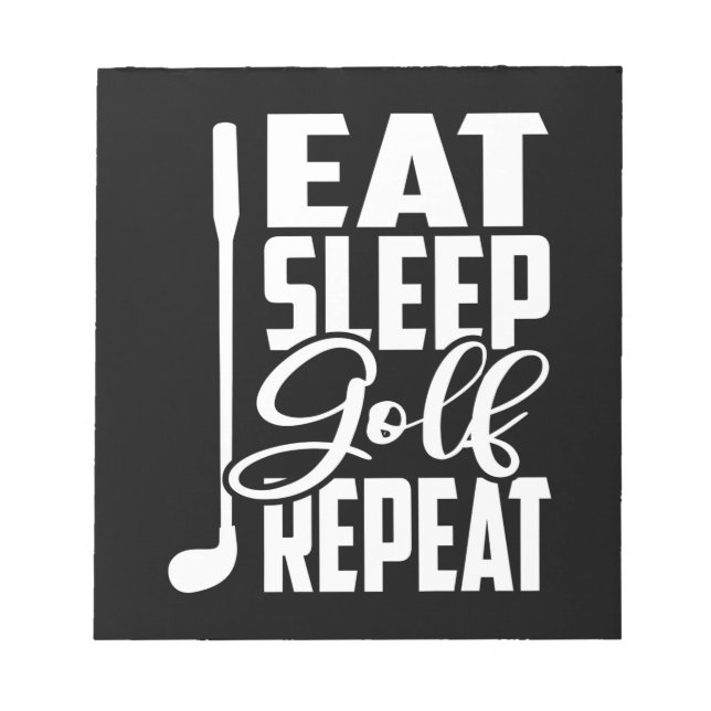 Essen Sleep Golf Wiederholung Notizblock (Vorderseite)