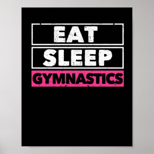 Essen Sleep Gymnastik Wiederholen Funny Gymnast Poster