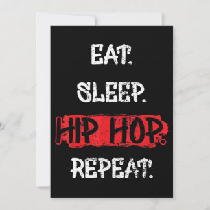 Essen Sleep Hip Hop Wiederholen Old School Rap 90e Feiertagskarte