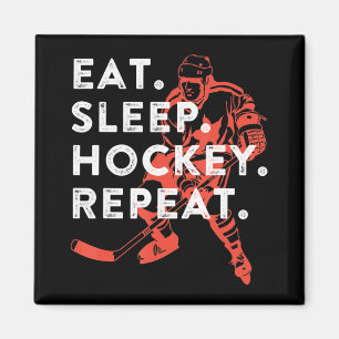 Essen Sleep Hockey Wiederholung Geschenk Magnet