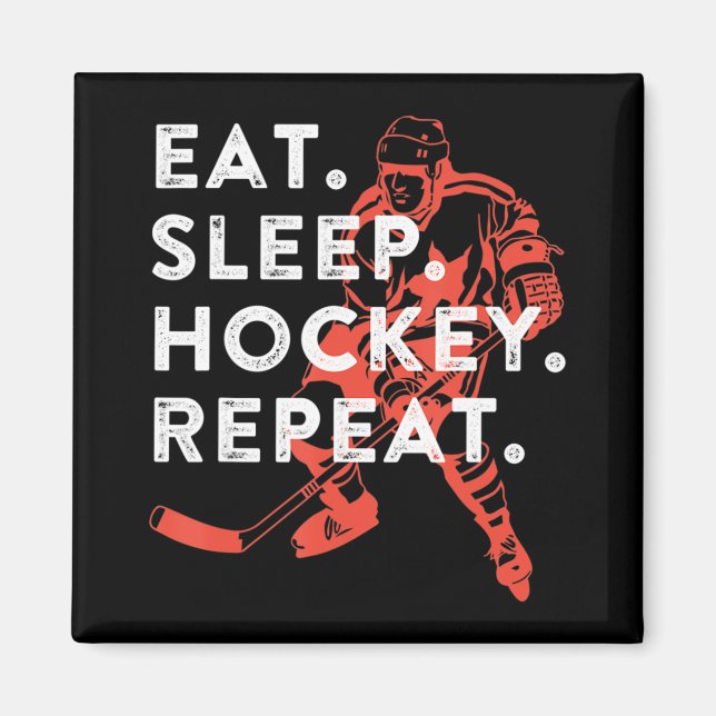 Essen Sleep Hockey Wiederholung Geschenk Magnet (Vorne)