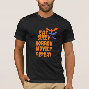 Essen Sleep Horror Movies T-Shirt, gruselig Hallow T-Shirt