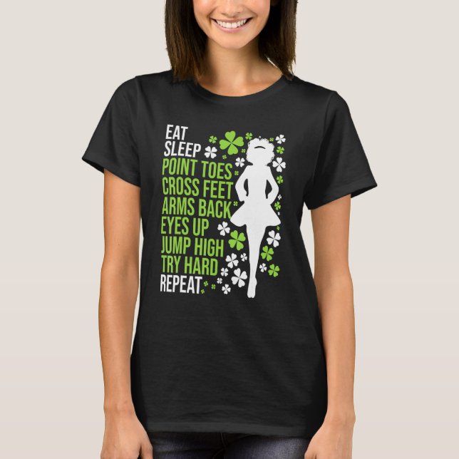 Essen Sleep Irish Dance Irish Dancer Ceili Reel Da T-Shirt (Vorderseite)