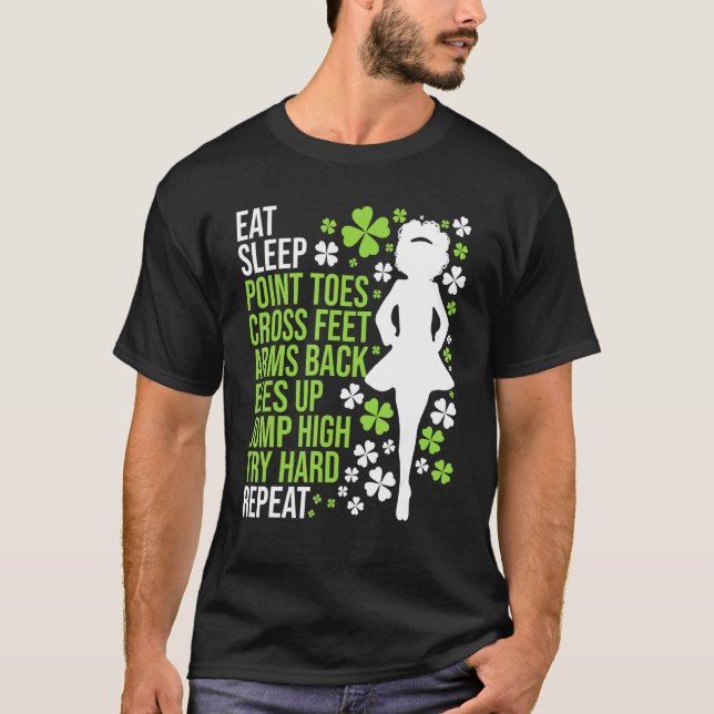 Essen Sleep Irish Dance Irish Dancer Ceili Reel Da T-Shirt (Vorderseite)