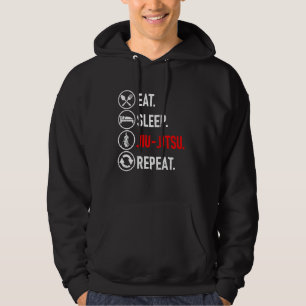 Essen Sleep Jiu-Jitsu Wiederholen Martial Arts Jou Hoodie