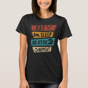 Essen Sleep Jiu Jitsu Wiederholung Mixed Martial A T-Shirt