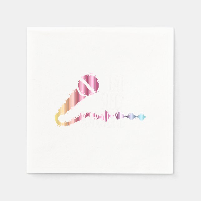 Essen Sleep Karaoke Mikrofon Musik Gesang Geschenk Serviette (Vorderseite)