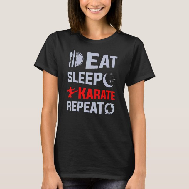 Essen Sleep Karate Repeat Karate T-Shirt (Vorderseite)