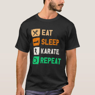 Essen Sleep Karate Wiederholung Männer Frauen Judo T-Shirt