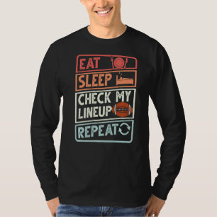 Essen Sleep Karo Meine Lineup Wiederholung Retro F T-Shirt