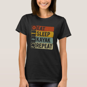 Essen Sleep Kayak Wiederholung Retro 60er 70er Kay T-Shirt