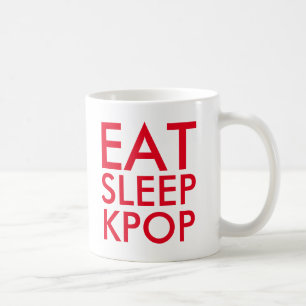 Essen Sleep Kpop   Music Fan Geschenk rot Kaffeetasse