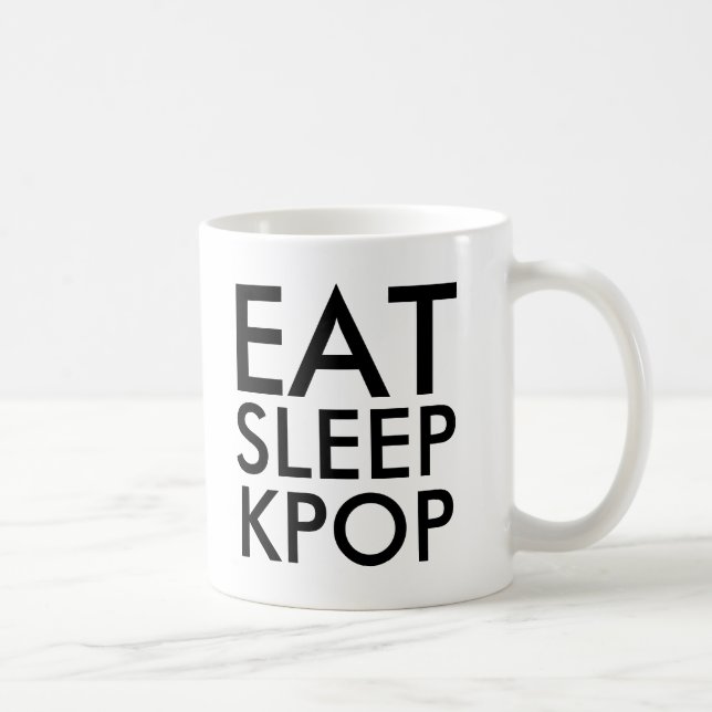 Essen Sleep Kpop | Music Fan Geschenk schwarz-weiß Kaffeetasse (Rechts)