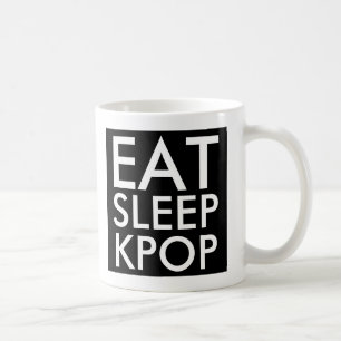 Essen Sleep Kpop   Music Fan Geschenk schwarz-weiß Kaffeetasse