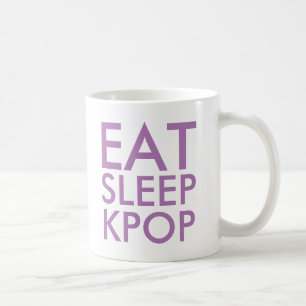 Essen Sleep Kpop Music Fan Gift lila Kaffeetasse
