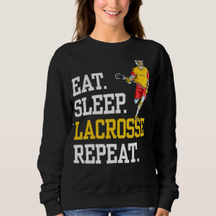 Essen Sleep Lacrosse Wiederholung Sportteam Sweatshirt