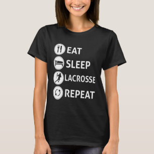 Essen Sleep Lacrosse Wiederholung Zitat T-Shirt