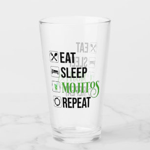 Essen Sleep Mojitos Wiederholung Glas