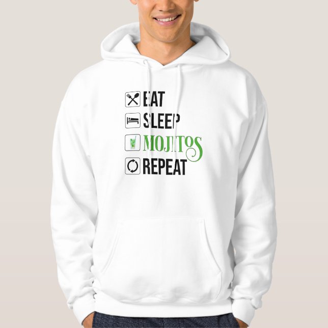 Essen Sleep Mojitos Wiederholung Hoodie (Vorderseite)