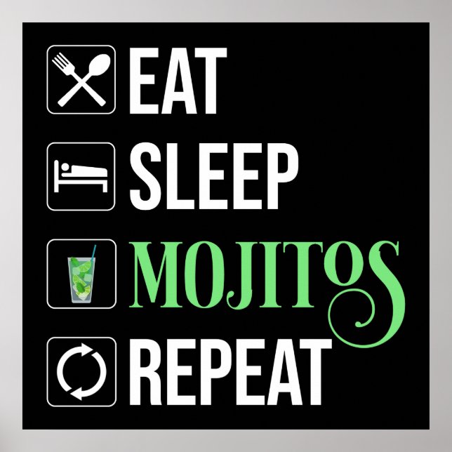Essen Sleep Mojitos Wiederholung Poster (Vorne)